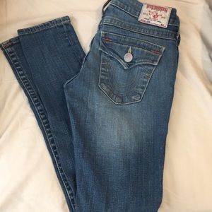 True Religion size 26 Light wash skinny jeans